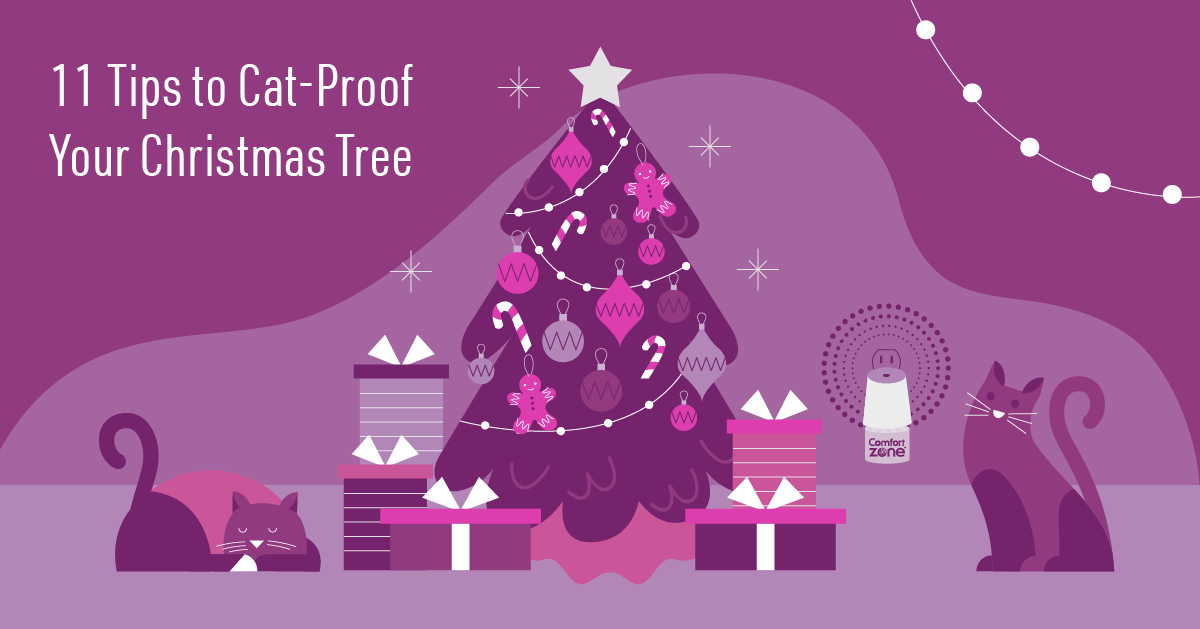 11 Tips To Cat-Proof Your Christmas Tree illustration