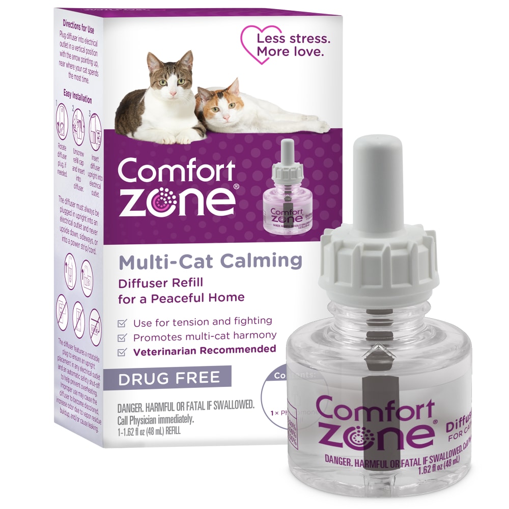 Comfort Zone Multi Cat Calming Diffuser Refill 1 Pack, cat calming pheromone refills lasts 30 days